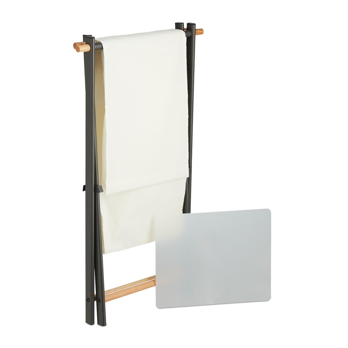 WÄSCHEKORB - Multicolor, Holz/Textil (45/71/42cm) - Relaxdays