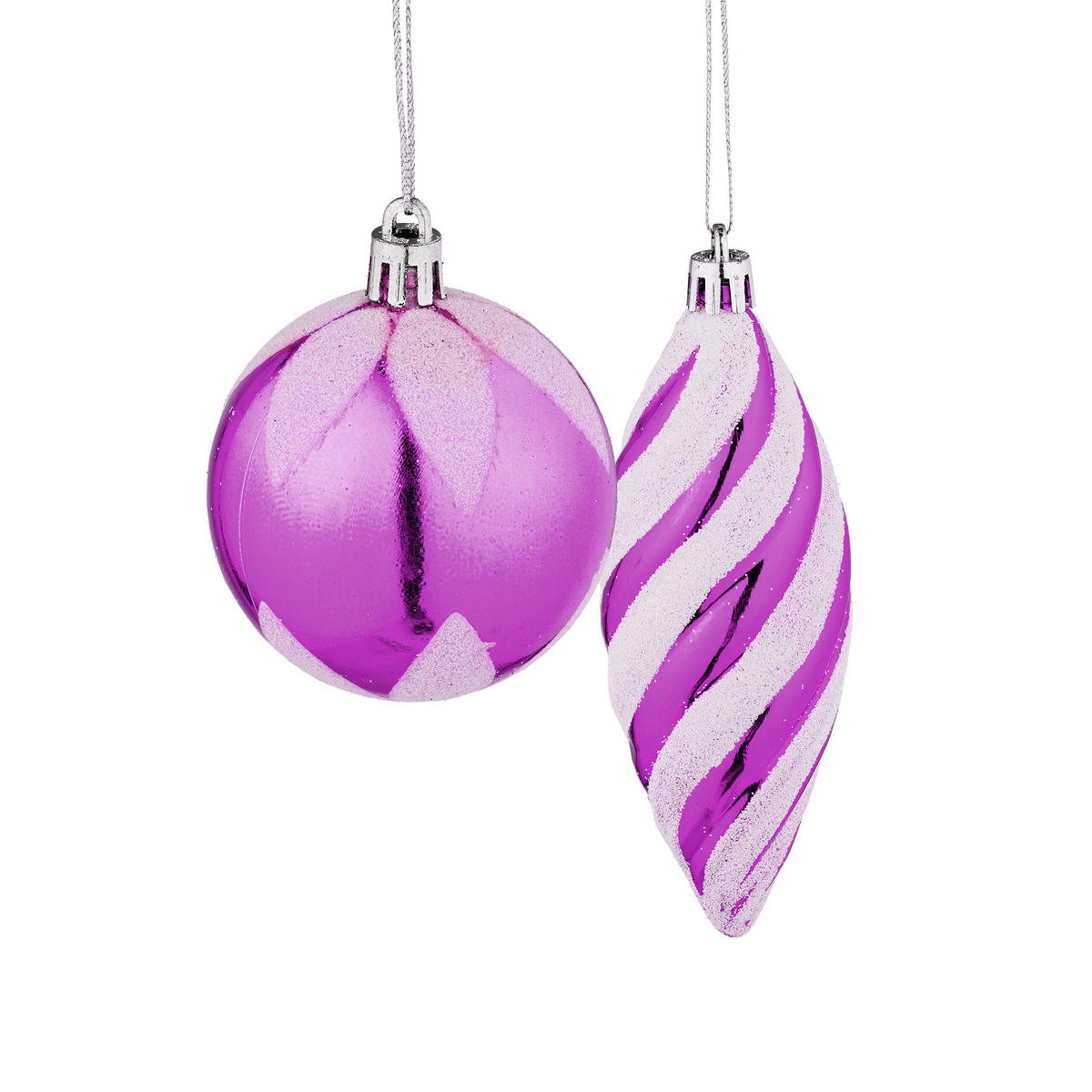 72-TLG.WEIHNACHTSKUGELN-SET - Pink, Kunststoff (38/24/12cm) - Relaxdays