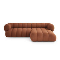 ECKSOFA Koge aus Chenille-Stoff ziegelrot 5 Sitzplätze - Orange, Textil (165/270cm) - Cosmopolitan Design