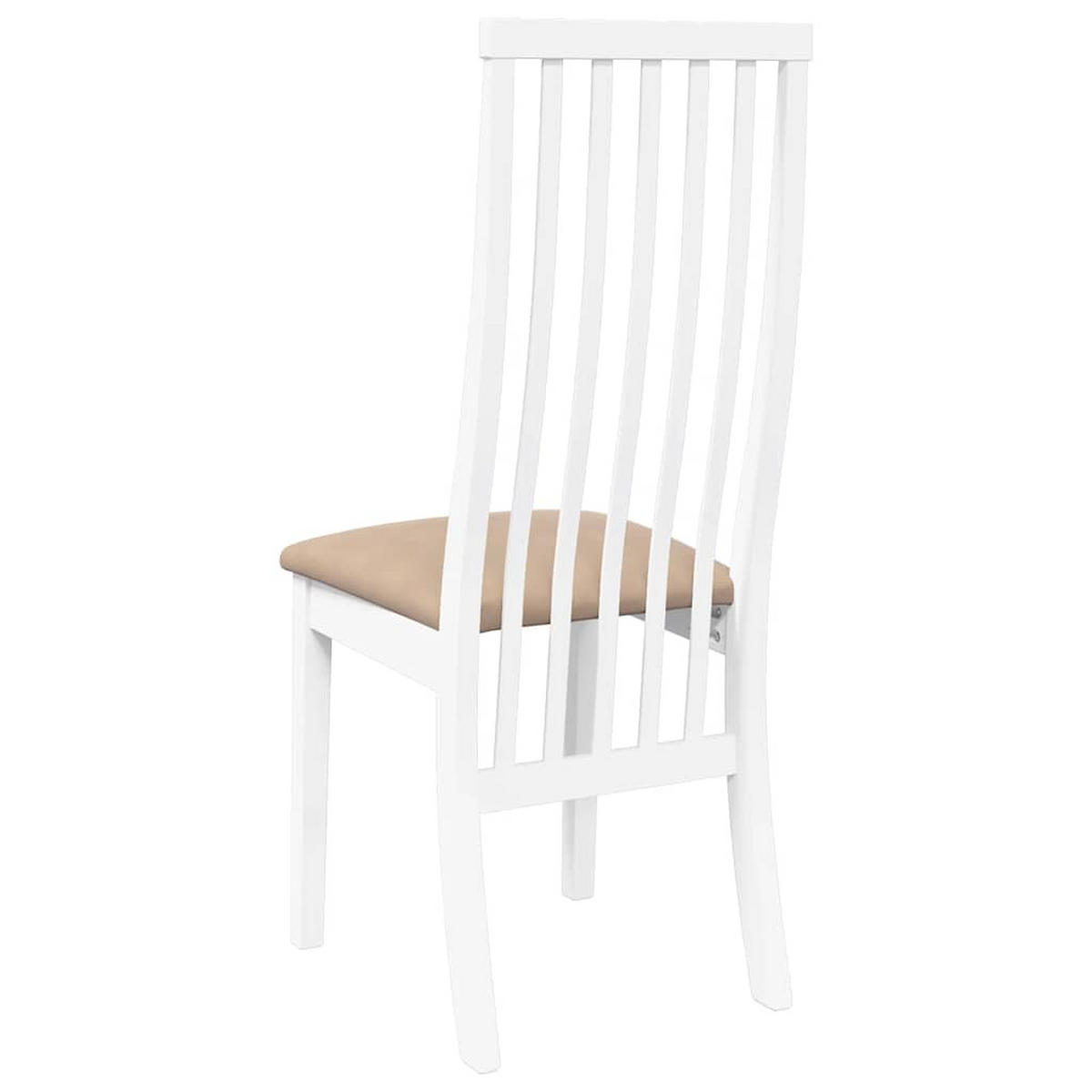 ESSZIMMERSTÜHLE mit Kissen 2 Stk. Weiß Massivholz Gummibaum 41*48.5*101cm - Weiß/Braun, Holz (41/101/48.5cm) - ZMH