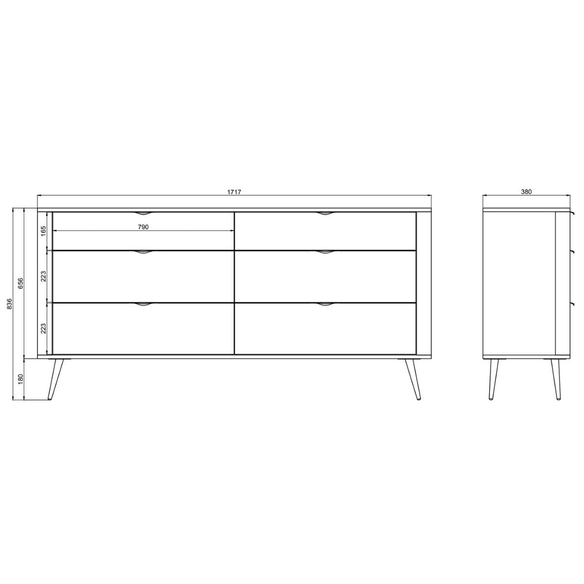 KOMODA Oval bílá 172 cm - bílá/zlatá, kov/kompozitní dřevo (171.7/83.6/38cm) - Selsey