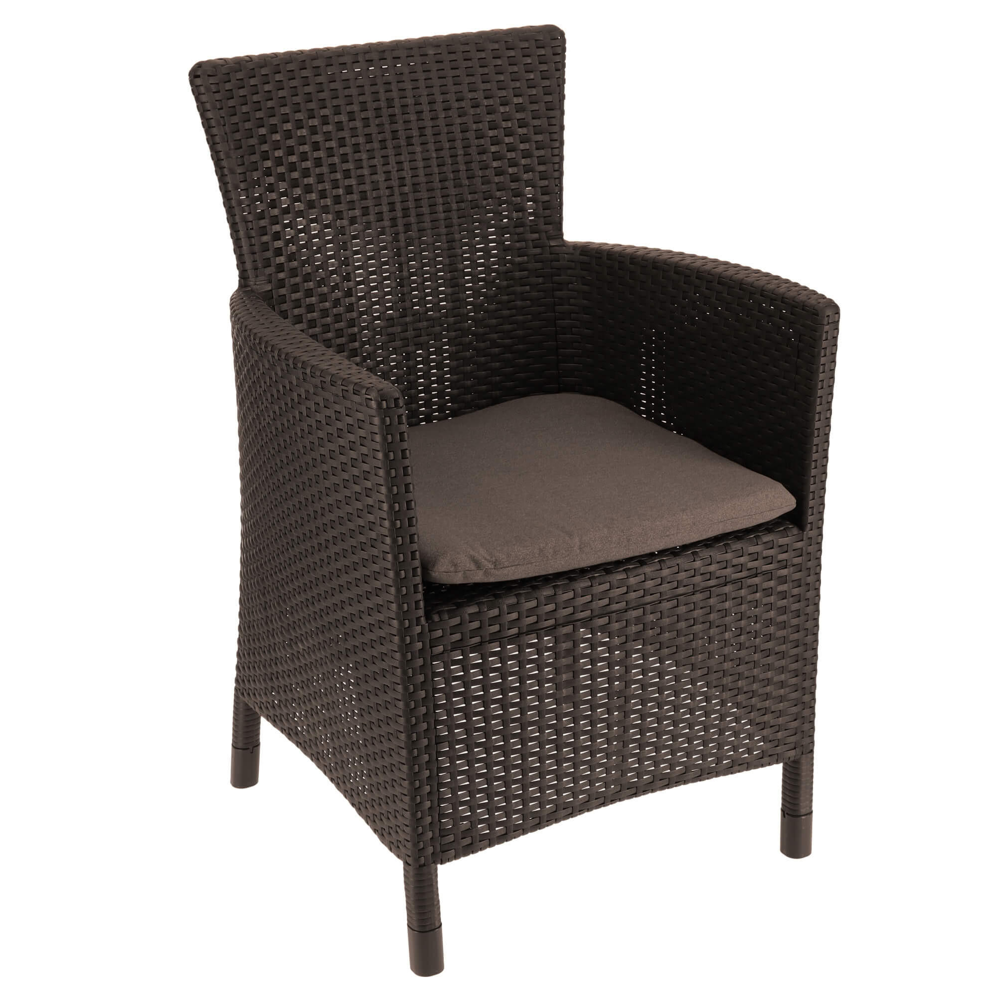 GARTENSESSEL mit Kissen Braun - Braun, Kunststoff (60/62cm) - KADAX
