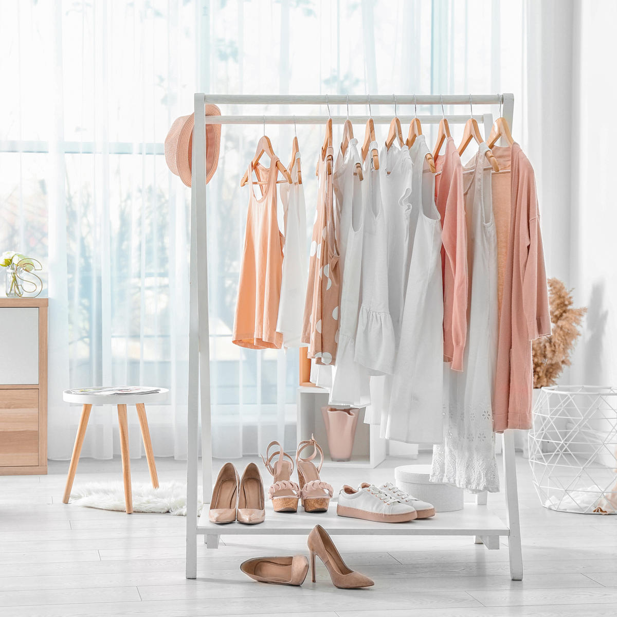 SÚPRAVA vešiakov - svetlohnedá, kov/drevo (44.5/22.5/1.3cm) - Relaxdays