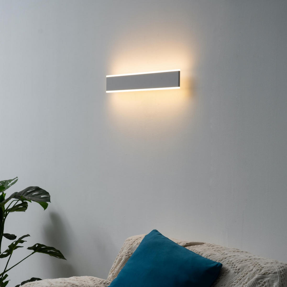 WANDLEUCHTE Bastia, Weiß, 50cm - Weiß, Metall (50/7.5/50cm) - KOSILUM