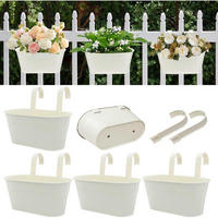 BLUMENTOPF-SET 5-teilig Metall Weiß - Weiß, Metall (13.5/21.2/27.3cm)