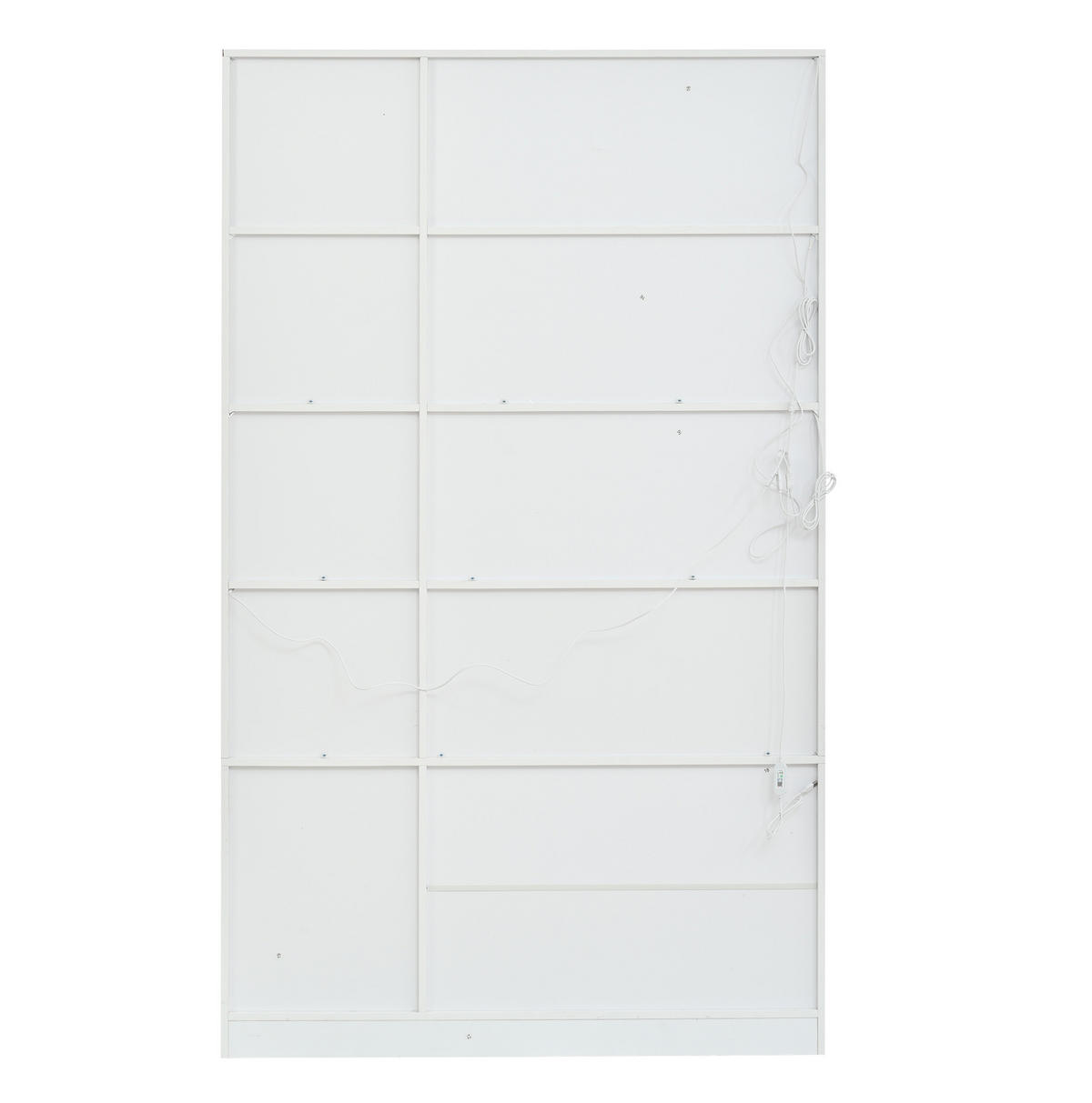 HIGHBOARD 120/32/200 cm in Weiß mit 6 Glastüren und LED-Beleuchtung - Weiß, Holzwerkstoff (120/200/32cm) - Flora Grace