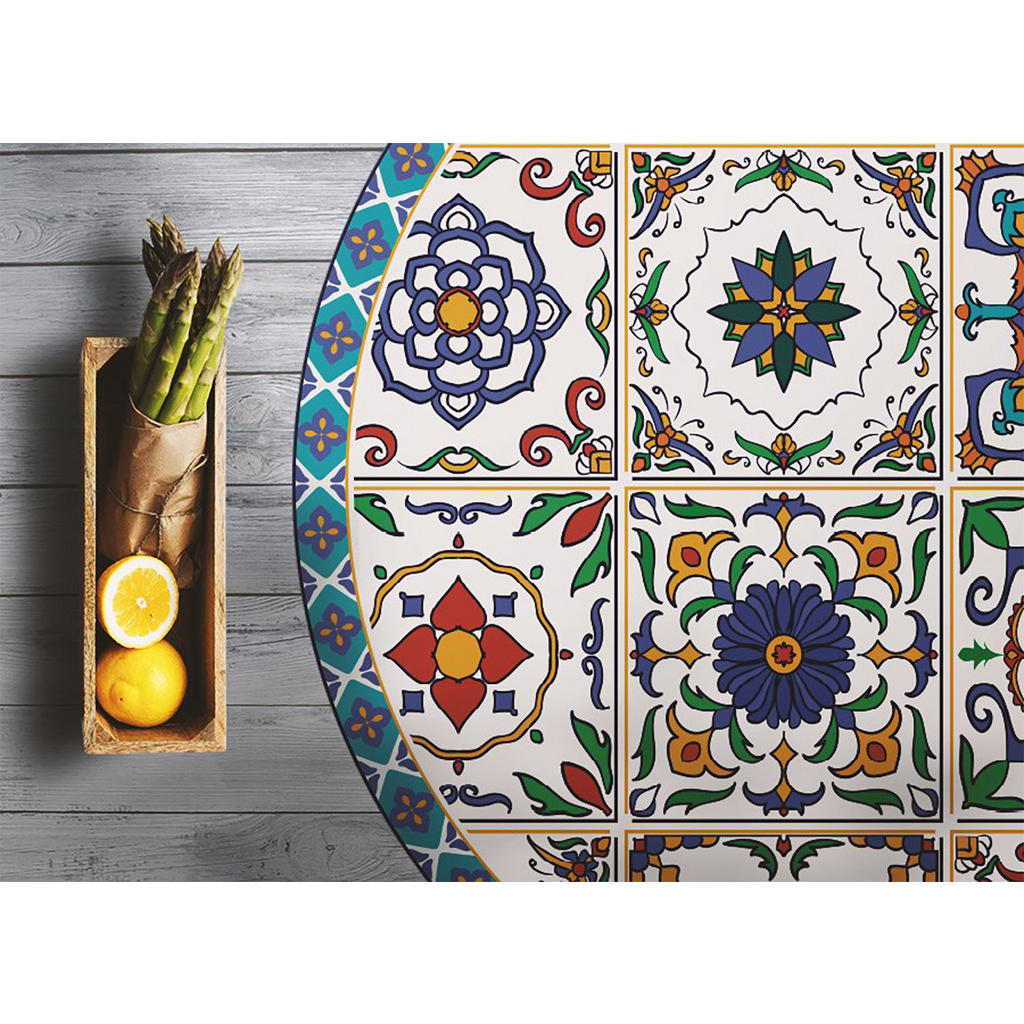 Thumbnail - Tulup Vinyl, Türkis, Kunststoff, Rund, 110x110 cm, Teppiche & Böden, Teppiche, Outdoorteppiche