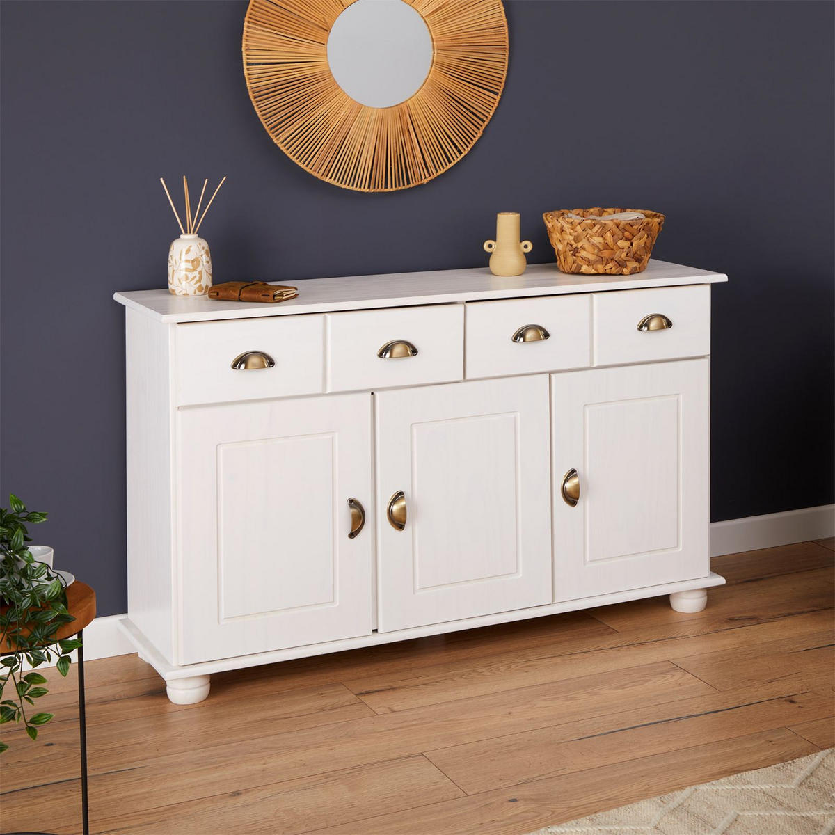 SIDEBOARD COLMAR - Weiß, Holz (116/74/35cm) - IDIMEX