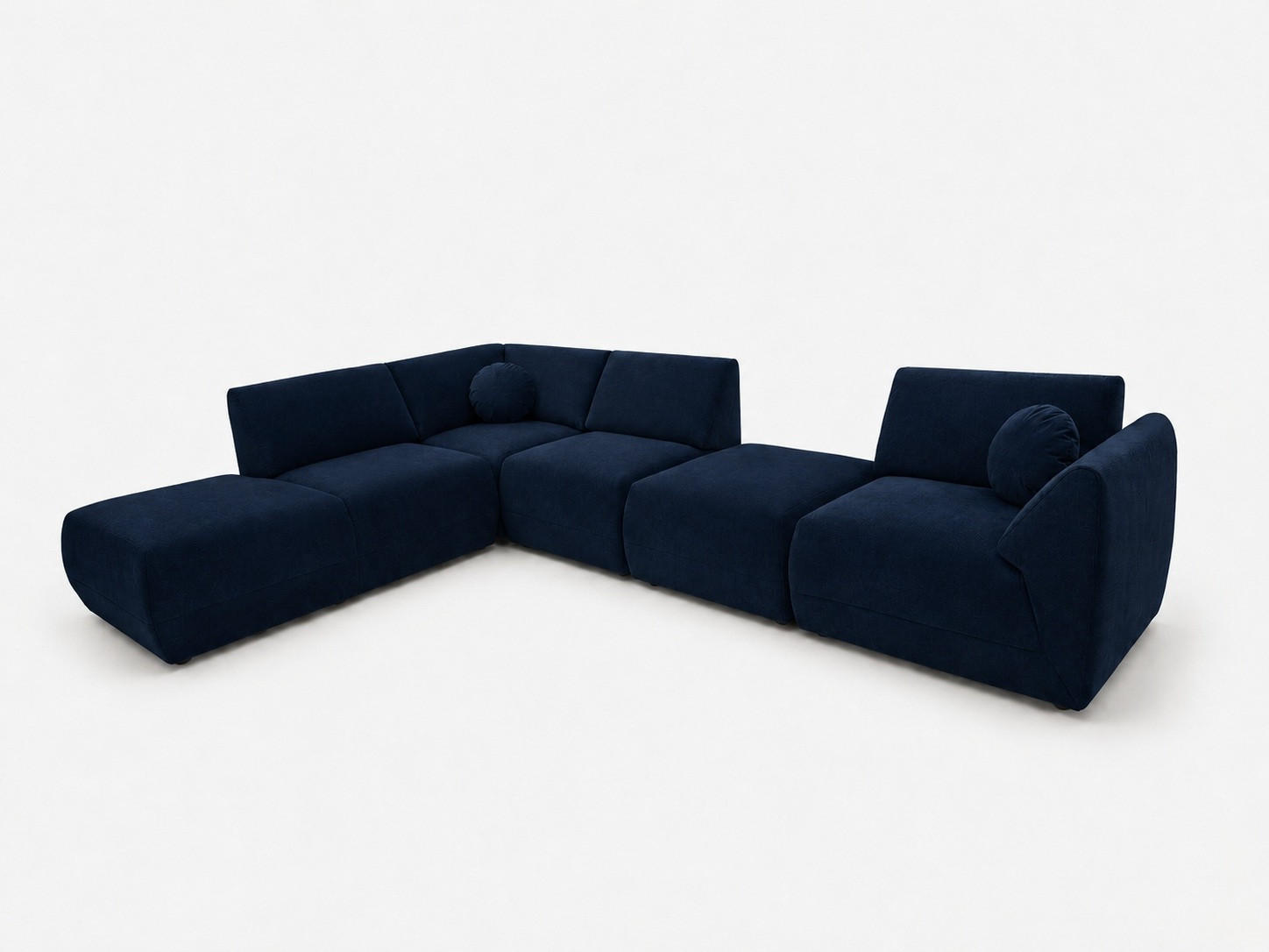 ECKSOFA Cordoba Modulares Links Dunkelblau - Dunkelblau, Textil (352/244cm) - KS Home Concept