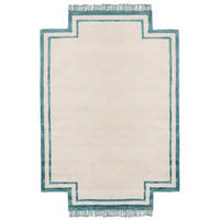 KURZFLOR-TEPPICH Beige 160/230 cm Berwari - Blau/Beige, Textil (160/230cm) - Beliani