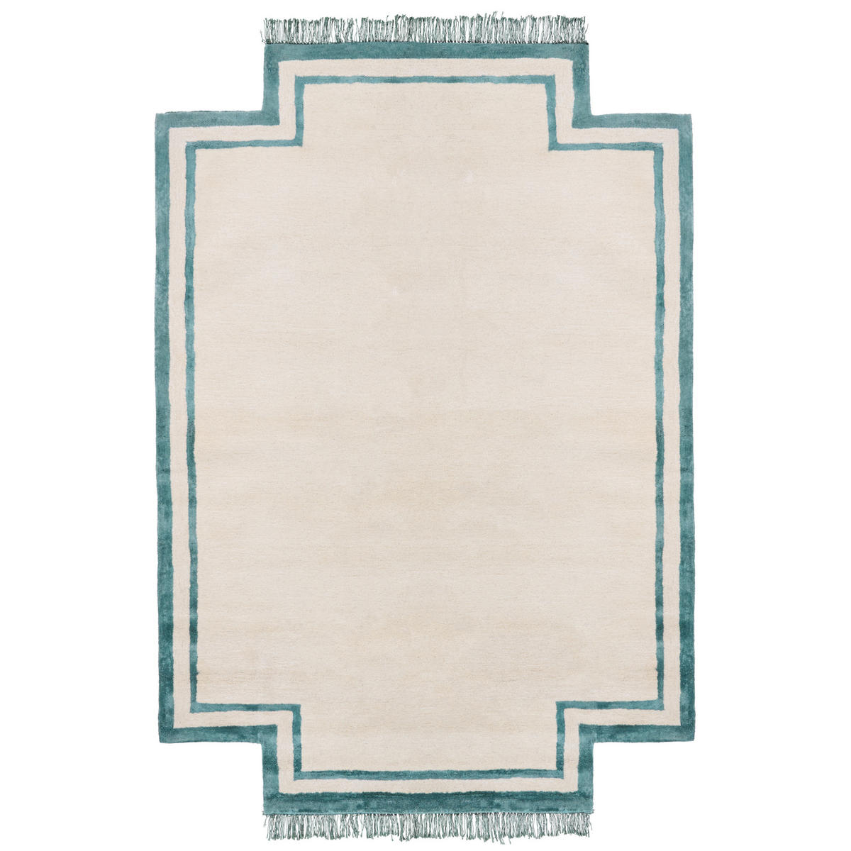 KURZFLOR-TEPPICH Beige 160/230 cm Berwari - Blau/Beige, Textil (160/230cm) - Beliani