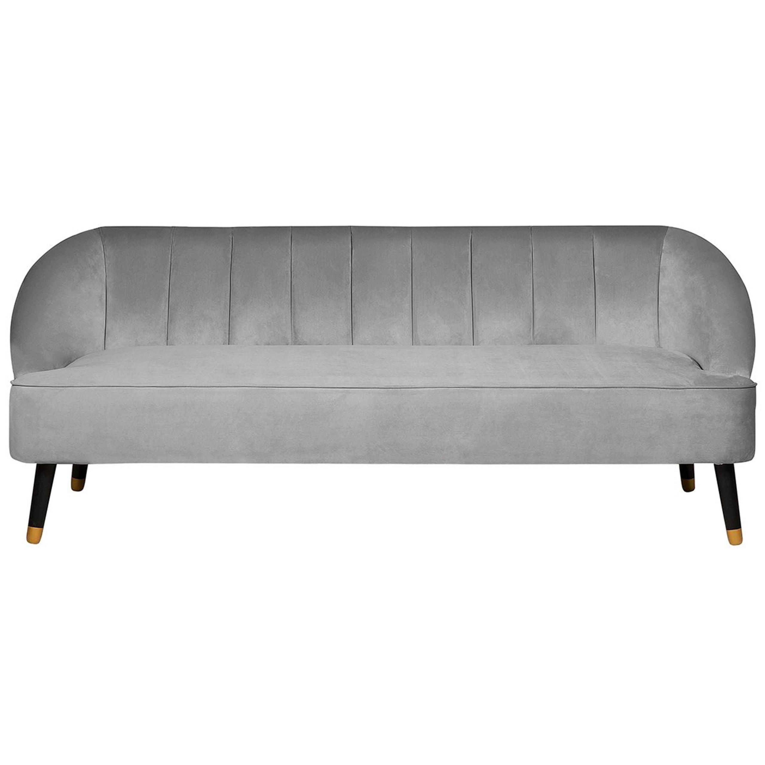3-SITZER-SOFA Samtstoff Hellgrau Alsvag - Hellgrau, Textil (191/73/73cm) - Beliani