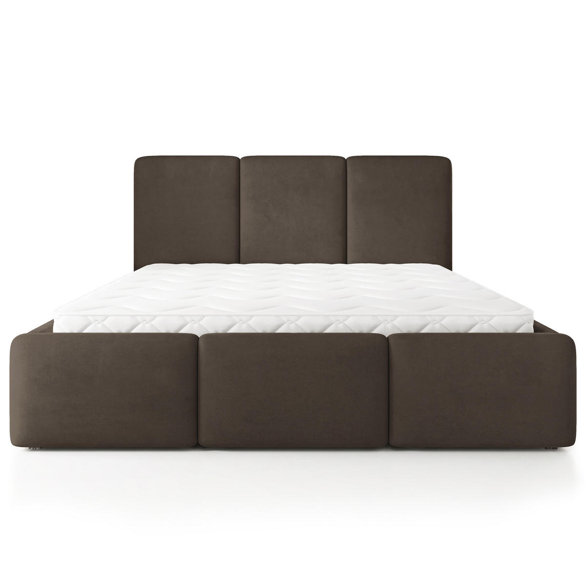 POLSTERBETT MORENA MGV 160x200 cm mit Bettkästen - Braun - Braun, Holz (160/200cm) - MASSENO