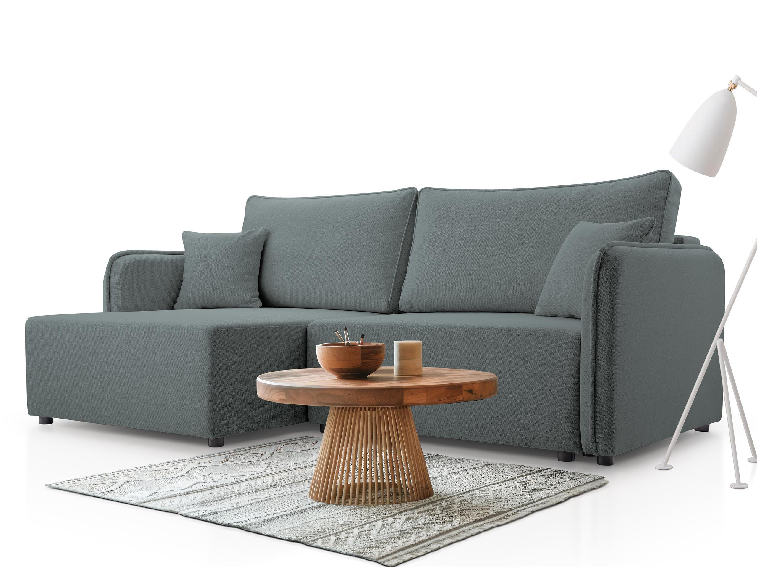 ECKSOFA Malody, Seite: Links - Schwarz/Grau, Holz/Kunststoff (227/147cm) - MIRJAN24