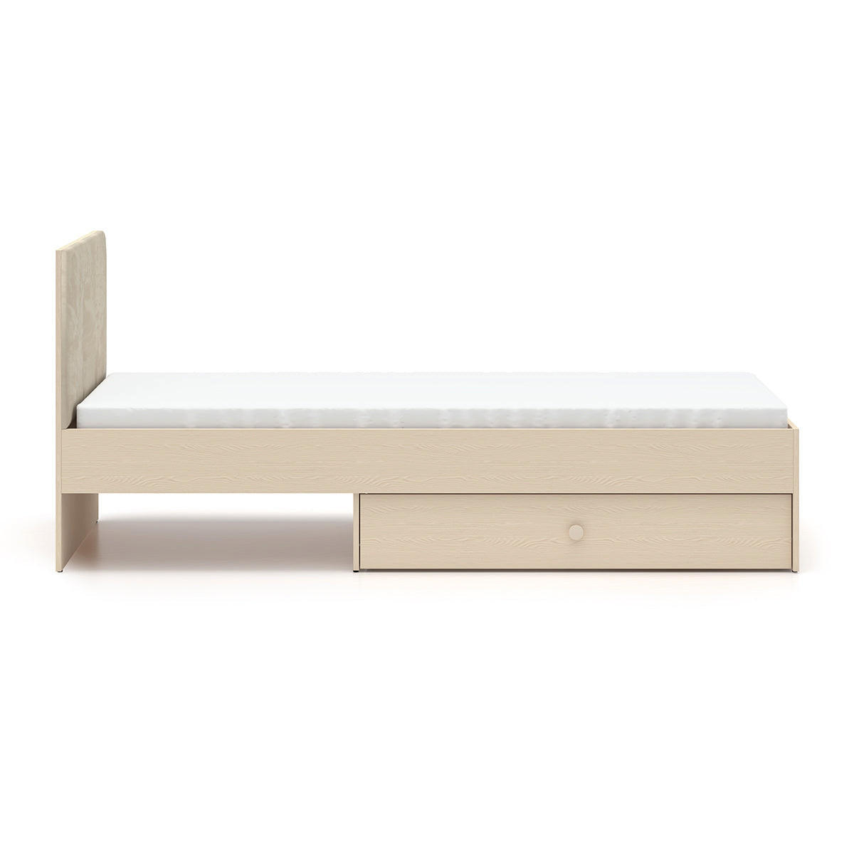 BETT 90/200 Alycia Beige - Holzeffekt - Braun, Holz (90/200cm) - Petits-meubles