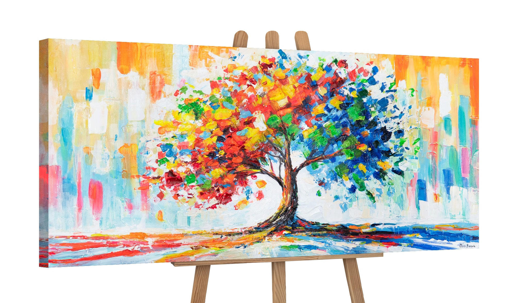 GEMÄLDE Farben der Natur II auf Keilrahmen 115x50 cm - Multicolor, Holz (115/50cm) - YS-art gallery