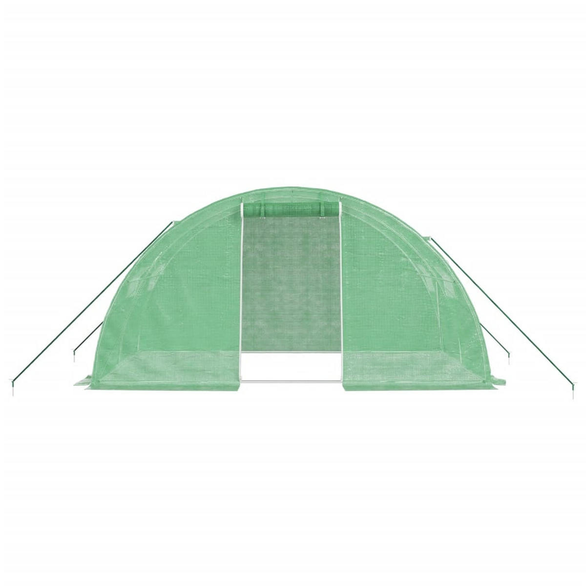 GEWÄCHSHAUS mit Stahlrahmen Grün 8 m² 4x2x2 m - Grün, Kunststoff (4/2/400cm)