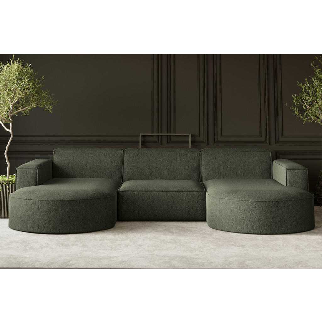 Thumbnail - Kaiser Möbel Ecksofa, Dunkelgrün, Holz, 299x165 cm, Wohnzimmer, Sofas & Couches, Wohnlandschaften, Ecksofas