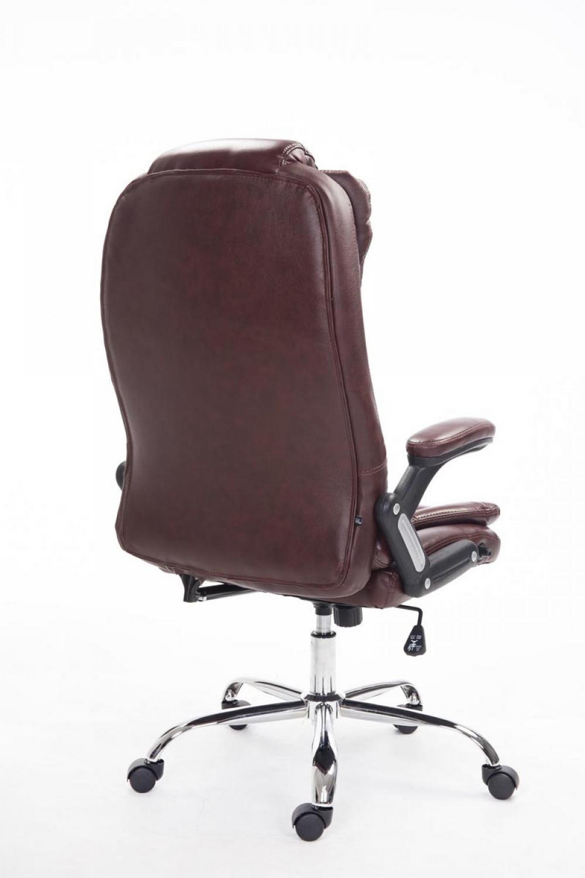 CHEFSESSEL Lederlook bordeauxrot - Chromfarben/Bordeaux, Textil/Metall (69.5/113/78cm) - CLP