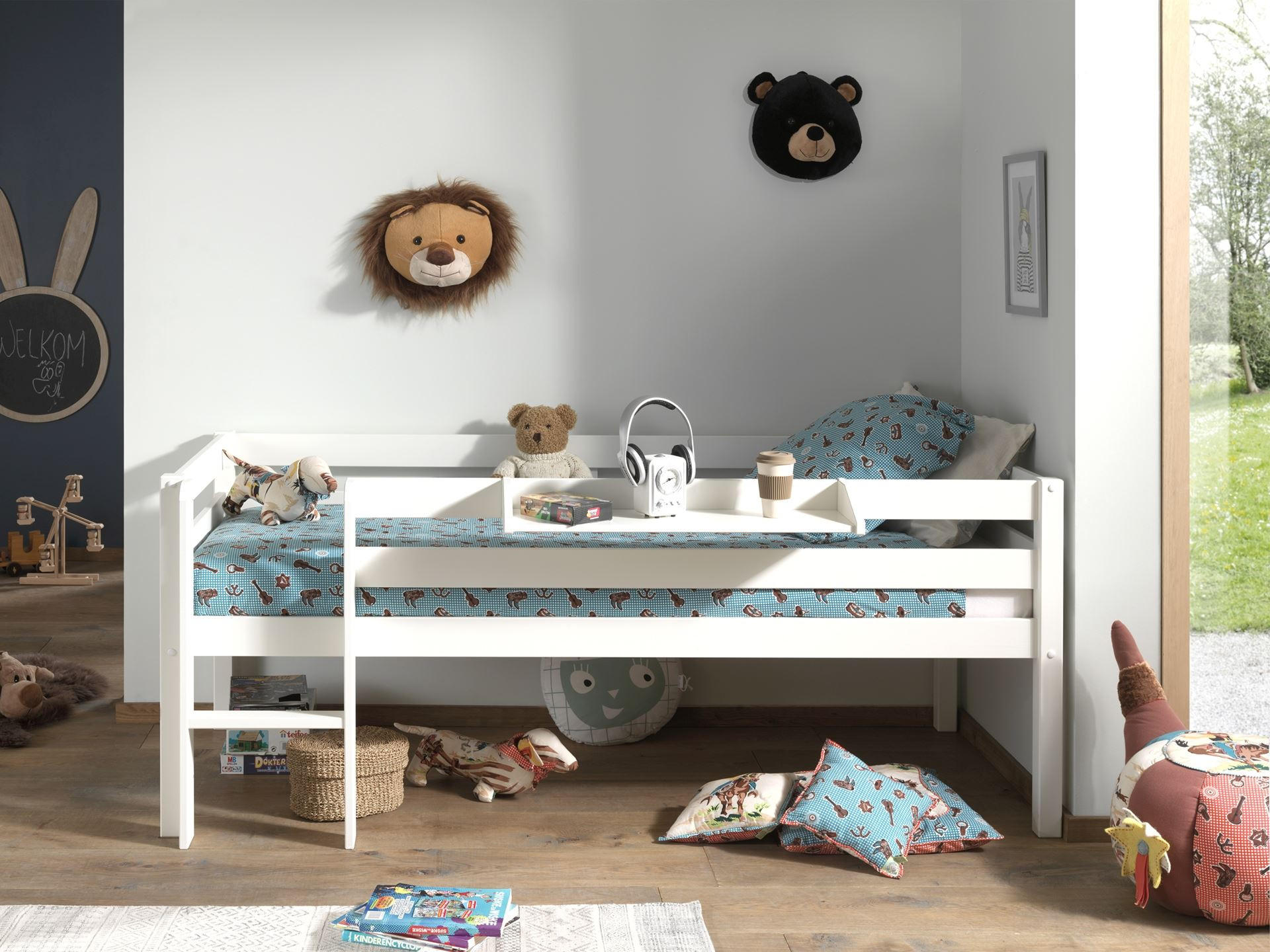 KOJENBETT Karolina 208x83x105 aus Massivholz in Weiß - Beige, Holz (90/200cm) - 58aufmkessel