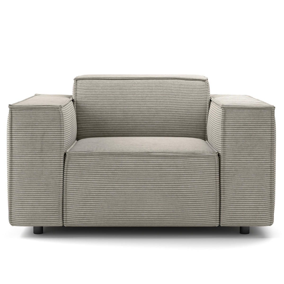 SESSEL - Graubraun/Schwarz, Kunststoff/Textil (120/70/96cm) - home24