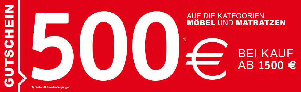 500 Euro geschenkt bei Kauf ab 1500 Euro