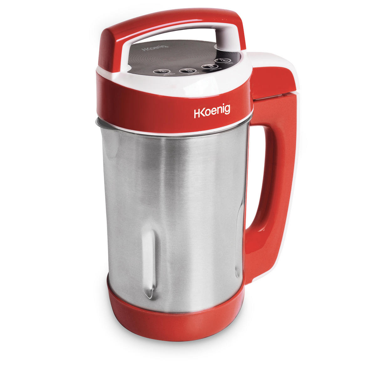 SUPPENKOCHER MXC18 Rot, 1,1 L Fassungsvermögen, Isotherm Behälter, 4 Programme, Temperatur bis 100°C, 850 W - Rot, Metall (21.5/30.5/14.4cm) - HKoenig