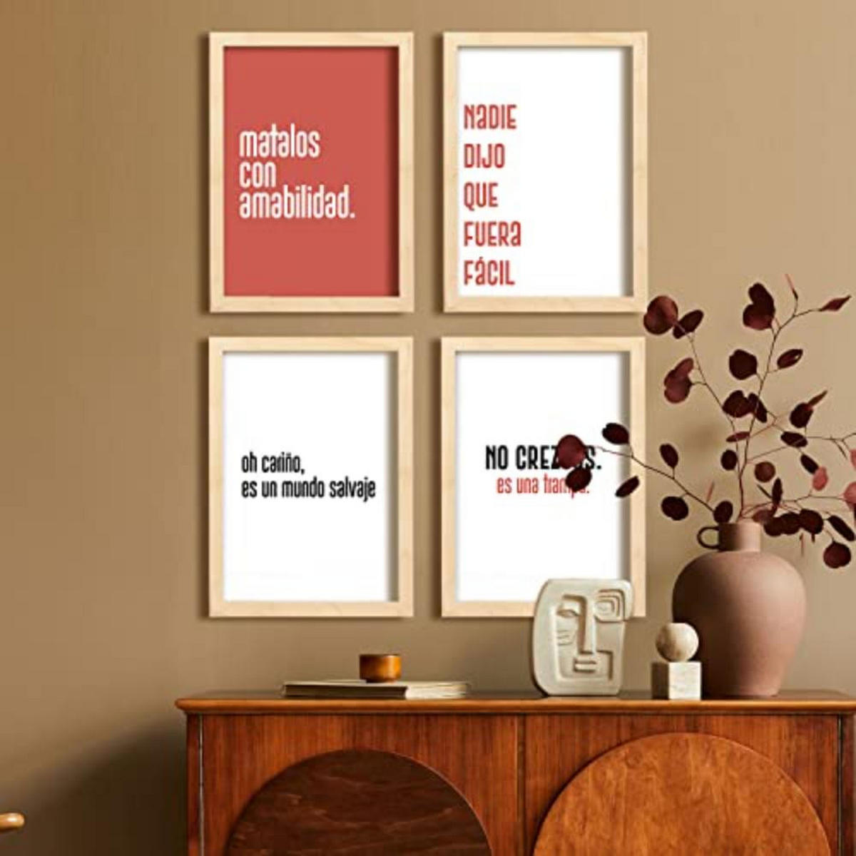 POSTER Set mit 4 Welt TypografieStil A3 Rahmenlos - Klar, Papier (29.7/3cm) - Nacnic