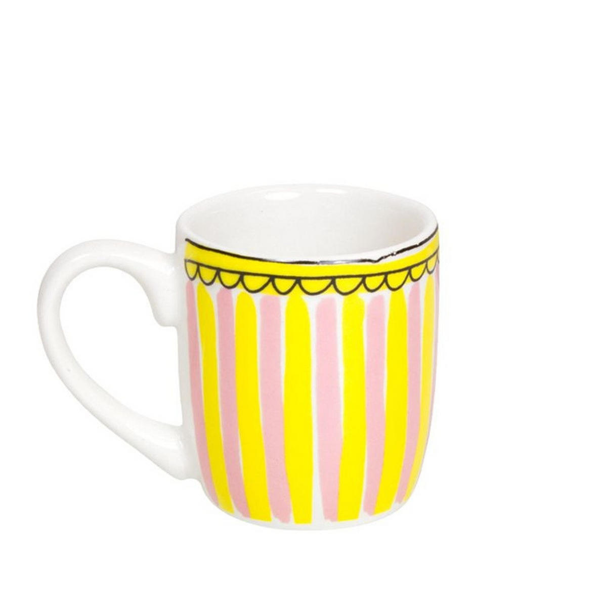BECHER Streifen GR in Rosa - 50ml - Multicolor, Keramik (0.05L) - Blond Amsterdam