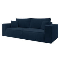 SCHLAFSOFA Farese Dunkelblau Cordbezug - Schwarz/Dunkelblau, Kunststoff/Textil (257/85/102cm) - Selsey