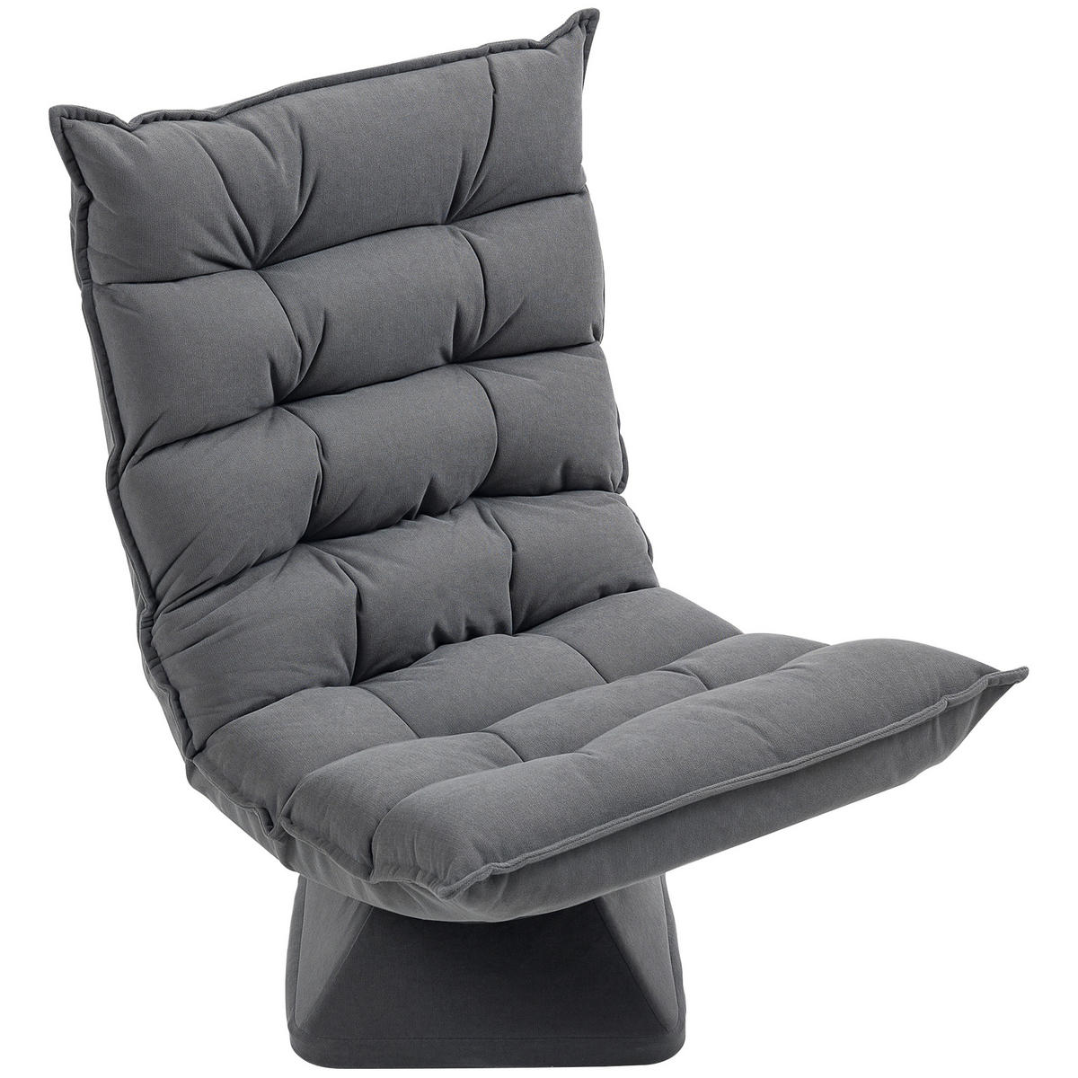RELAXSESSEL DE-06622 drehbar, 5-fach verstellbare Rückenlehne Grau - Grau, Leder/Metall (70/95/62cm) - ComfortXL