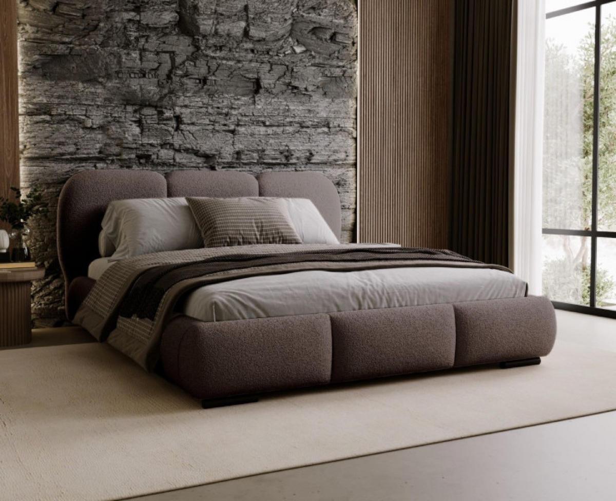 BETT Gepolstert Violett-Braun ROZA Mit Bettkasten 180x200 cm - Flieder, Textil (180/200cm) - Sepro Meble