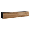 TV-LOWBOARD Vigo 180 - Eiche Wotan/Schwarz, Holzwerkstoff (180/30/40cm) - MIRJAN24