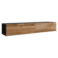 TV-LOWBOARD Vigo 180 - Eiche Wotan/Schwarz, Holzwerkstoff (180/30/40cm) - MIRJAN24