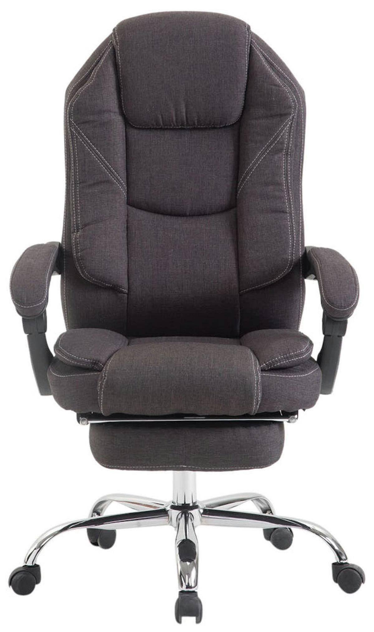 BÜROSTUHL MEDHA Stoff 114x67x64 Dunkelgrau Stoff Metall - Dunkelgrau, Textil/Metall (67/114/64cm) - DELUKE