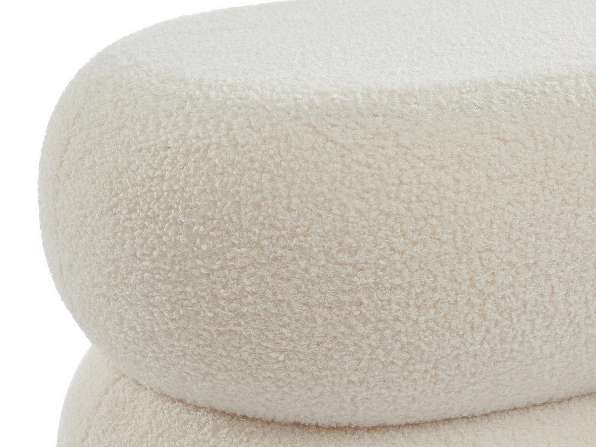 SITZHOCKER - 1 Person - Stoff - Weiß - LECINIO - Weiß, Textil (60/40/46cm) - Vente-Unique