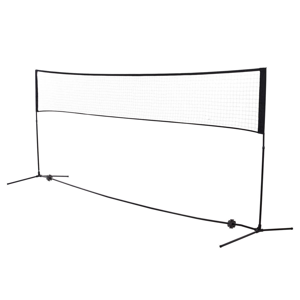 BADMINTONNETZ, PE-Netz, Schwarz, B400 x T103 cm x H94-158 cm - Schwarz, Metall (103/400cm) - HOMCOM