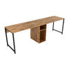 DOPPELSCHREIBTISCH mit Stauraum - Holzfarben & Schwarz - DERVILO - Naturfarben, Holz (240/60/74cm) - Vente-Unique