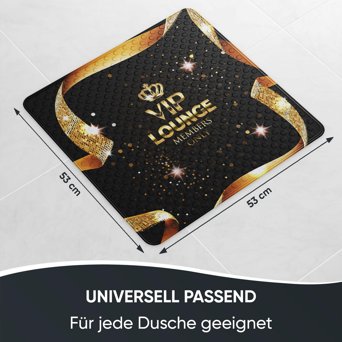 BADEMATTE VIP Lounge - Schwarz, Kunststoff (53/53cm) - Sanilo