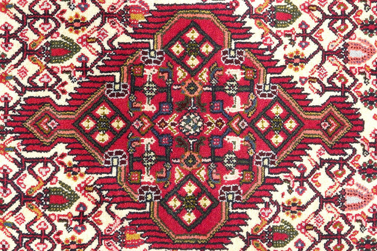 LÄUFER Orient handgeknüpft Assadabad Beige, Rot 192/80 cm Schurwolle - Beige/Rot, Textil (80/192cm) - Looma