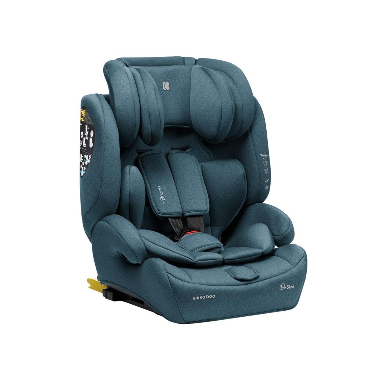 KINDERSITZ I-Bronn i-Size grün (76-150cm) Isofix, Top Tether, Kissen, Gurt - Grün, Kunststoff (43/59/46cm) - Kikka boo