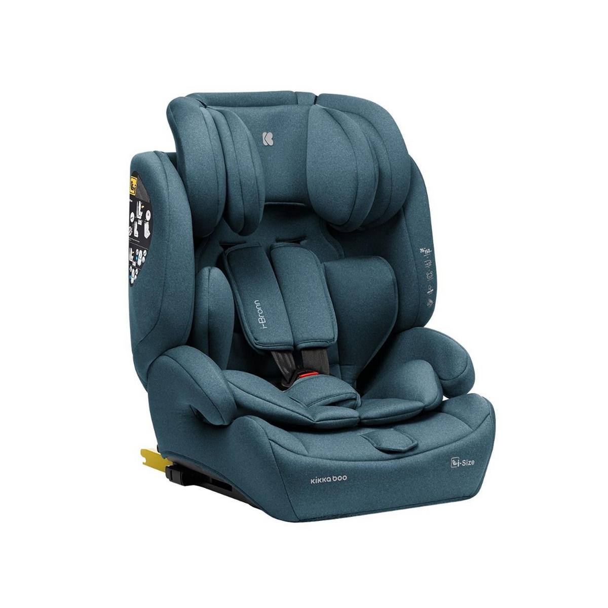 KINDERSITZ I-Bronn i-Size grün (76-150cm) Isofix, Top Tether, Kissen, Gurt - Grün, Kunststoff (43/59/46cm) - Kikka boo