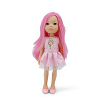 KINDERPUPPE Pretty Doll pink 33 cm, Kleidung, Haare, Schuhe, beweglich, Rollenspiel, ab 3 Jahren - Pink, Kunststoff (11/7/33cm) - Moni
