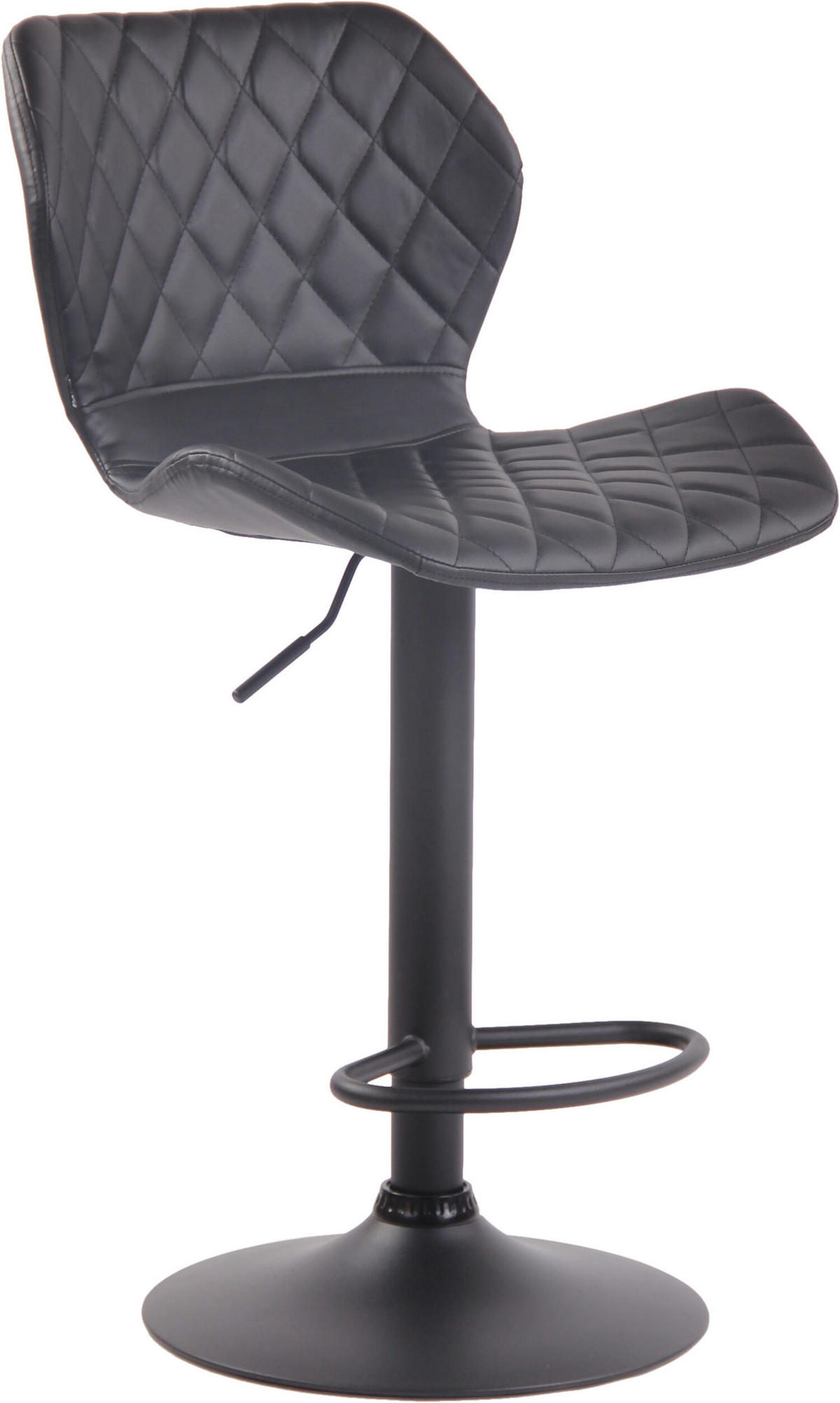 BARHOCKER Cora, Gestell schwarz, Kunstleder Schwarz - Schwarz, Kunststoff/Textil (47/100/51cm) - TPFLiving