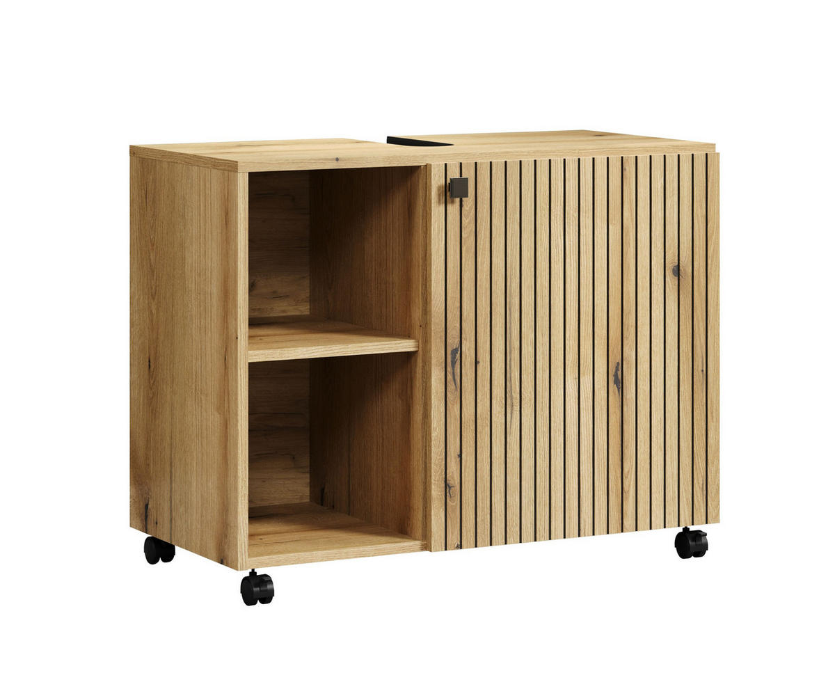 WASCHBECKENUNTERSCHRANK PureBliss Eiche Dekor - Eichefarben, Holzwerkstoff (80/64/42cm) - Trendteam