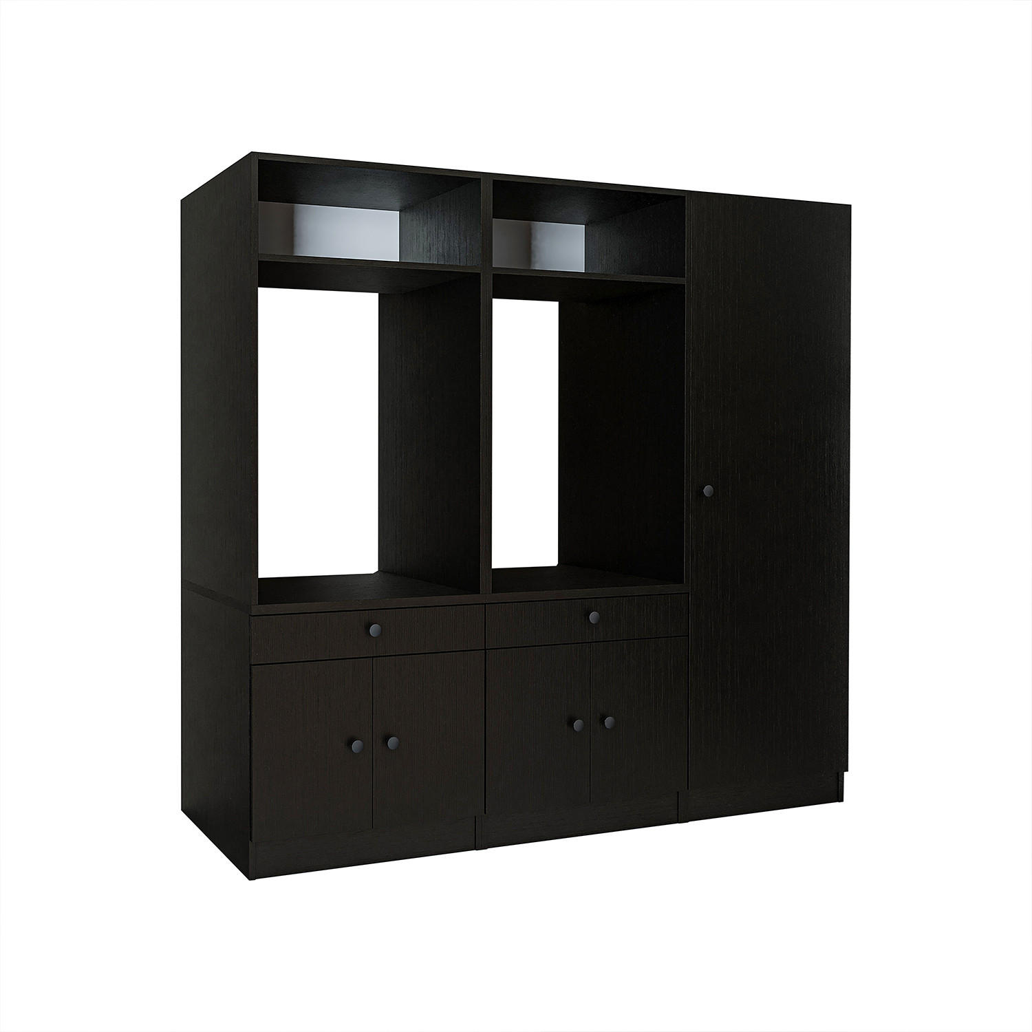 WASCHMASCHINENSCHRANK Serie 1 194cm Breit, 184cm Hoch - Schwarz, Holzwerkstoff (194/184/67cm)