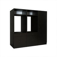 WASCHMASCHINENSCHRANK Serie 1 194cm Breit, 184cm Hoch - Schwarz, Holzwerkstoff (194/184/67cm)