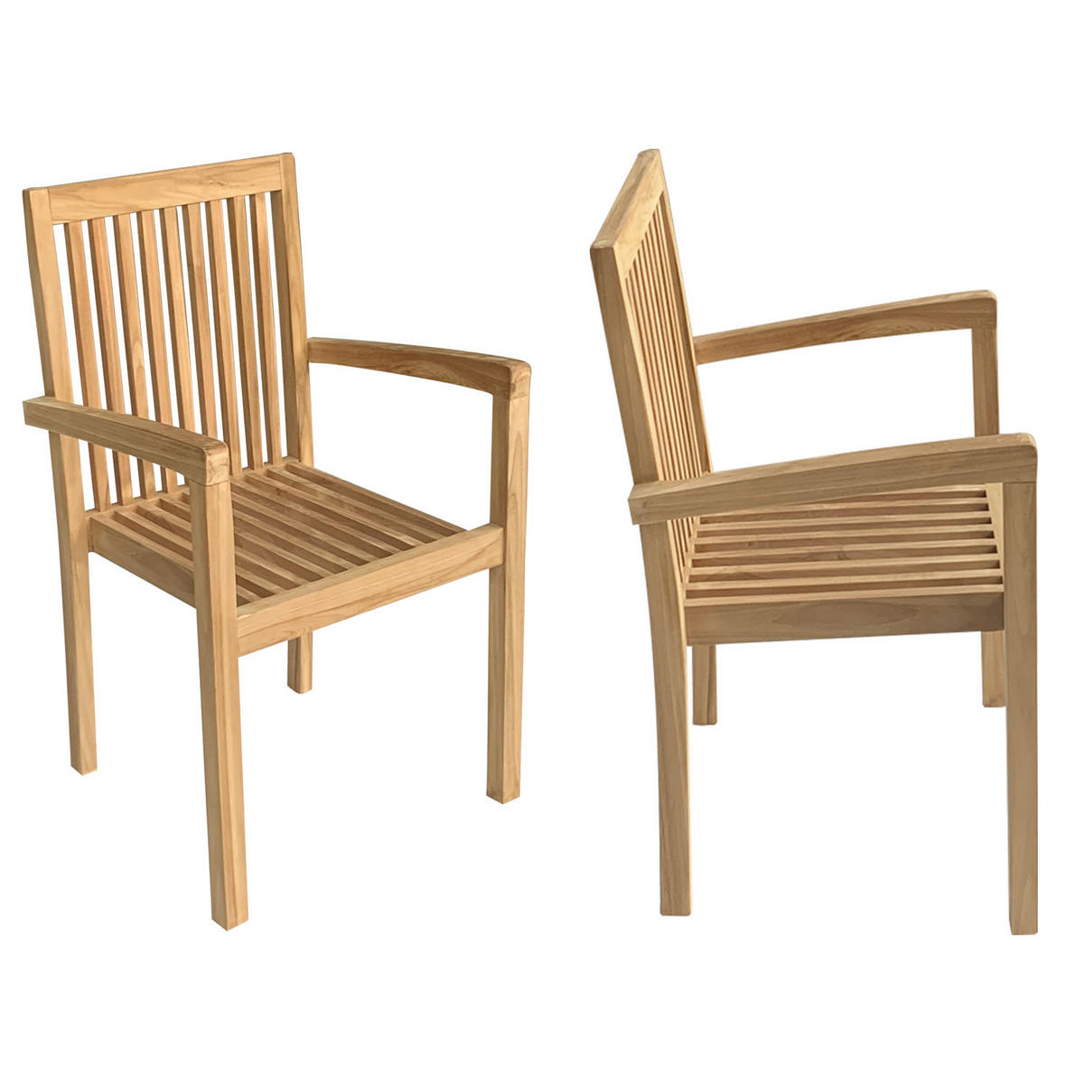 GARTENSTÜHLE Java 4er-Set - Braun, Holz (54/88.5/47cm) - Happy Garden