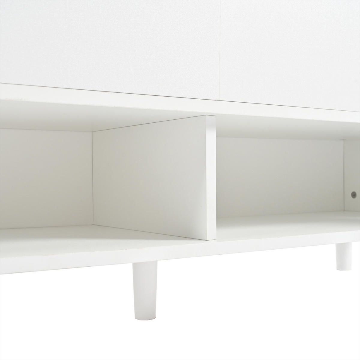 SCHUHSCHRANK Sideboard Weiß 120x99x35 cm mit verstellbaren Einlegeböden - Weiß, Holz (120/99/35cm) - PARAFTA HOME