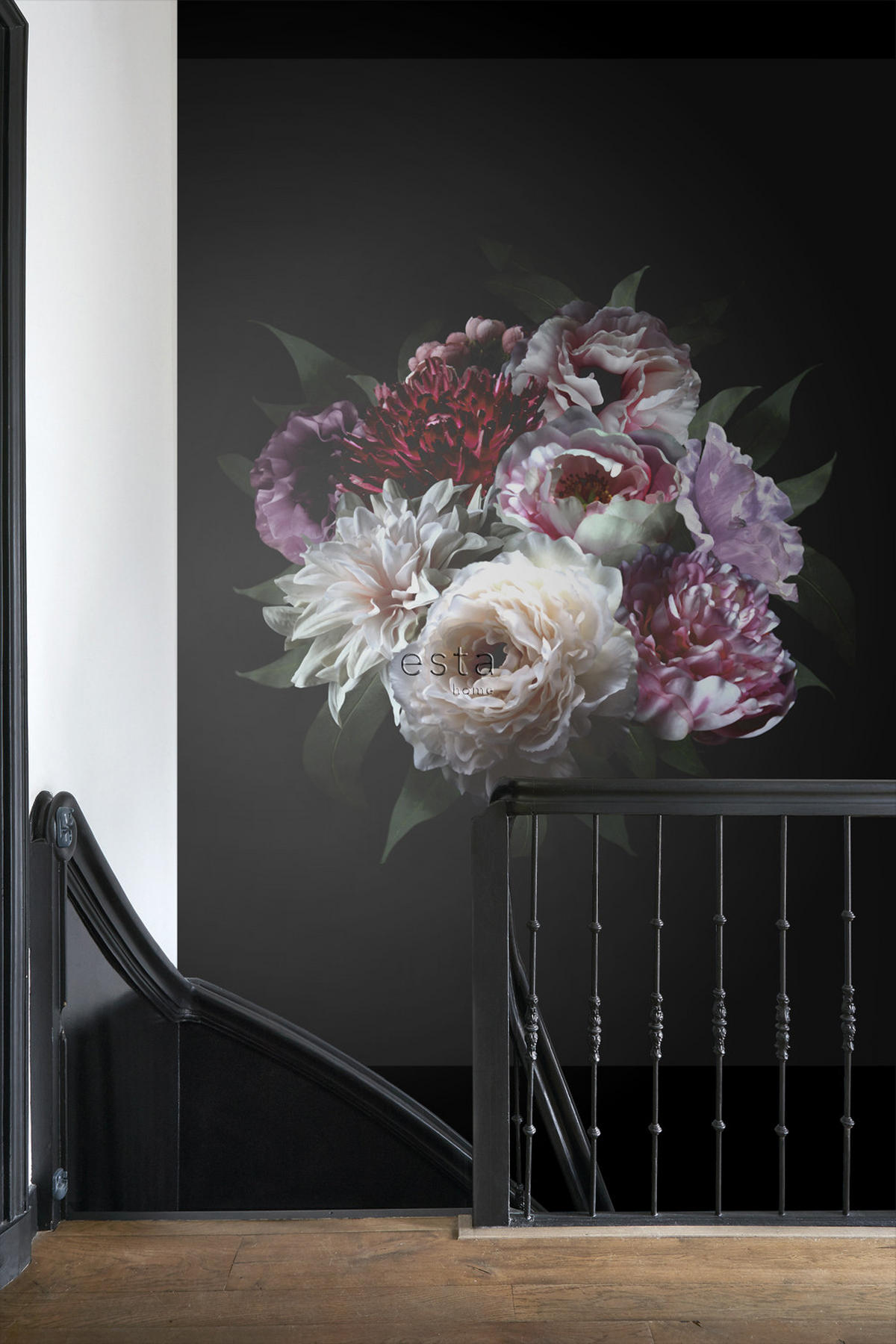 FOTOTAPETE Blumenstillleben 200 x 279 cm - Schwarz, Papier (200/279cm) - ESTAhome
